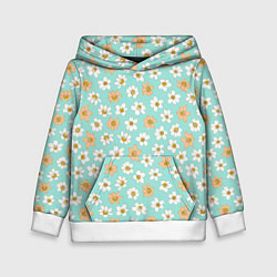 Детская толстовка Цветок скетч белый и красный