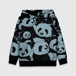 Толстовка-худи детская Panda summer song, цвет: 3D-черный