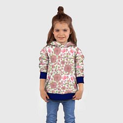 Толстовка-худи детская Фламинго и лотосы, цвет: 3D-синий — фото 2