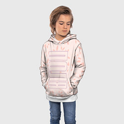 Толстовка-худи детская Поля по-вертикали с розовым фоном, цвет: 3D-белый — фото 2