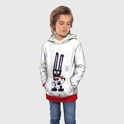 Толстовка-худи детская Черный кролик c рулём, цвет: 3D-красный — фото 2