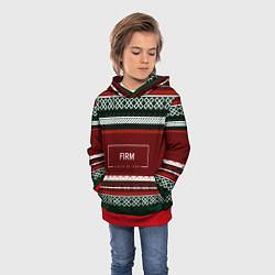 Толстовка-худи детская FIRM как красный свитер из 90х, цвет: 3D-красный — фото 2