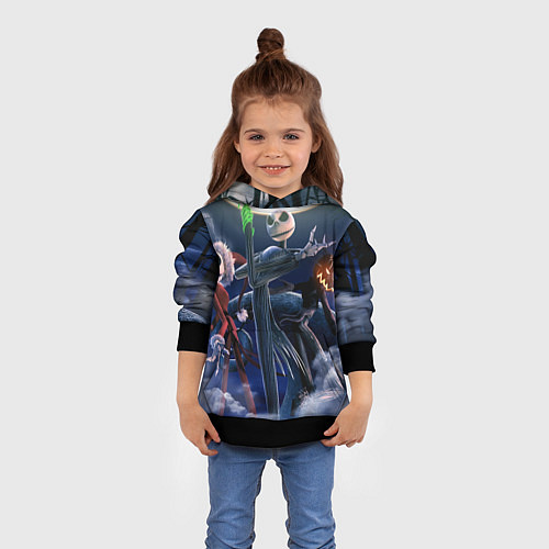 Детская толстовка Кошмар перед Рождеством - санта / 3D-Черный – фото 4