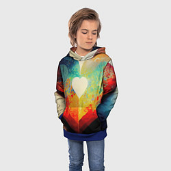 Толстовка-худи детская Your heart, цвет: 3D-синий — фото 2
