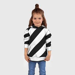 Толстовка-худи детская Черно-белые полосы, цвет: 3D-белый — фото 2