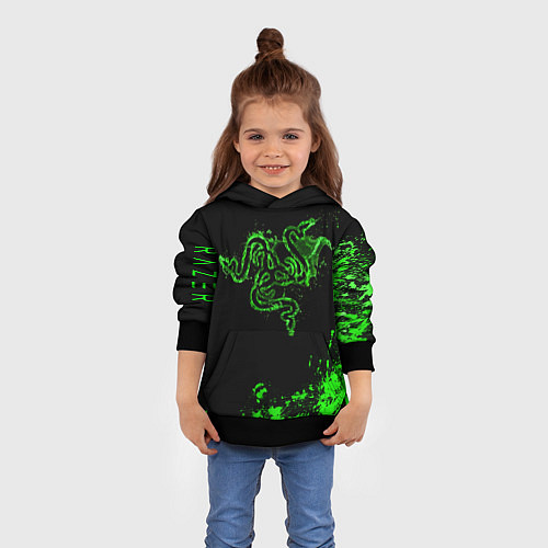 Детская толстовка Razer брызги / 3D-Черный – фото 4