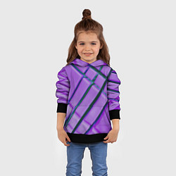Толстовка-худи детская Фиолетовый фон и тёмные линии, цвет: 3D-черный — фото 2