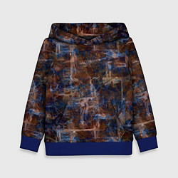 Детская толстовка Коричневый с синим абстрактный гранжевый