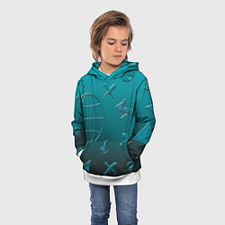 Толстовка-худи детская Символы соцсетей, цвет: 3D-белый — фото 2