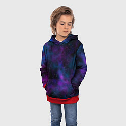 Толстовка-худи детская Космос с галактиками, цвет: 3D-красный — фото 2