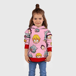 Толстовка-худи детская Главные герои из аниме клинок, цвет: 3D-красный — фото 2