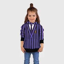 Толстовка-худи детская Школьники Невермор: фиолетовая форма, цвет: 3D-черный — фото 2