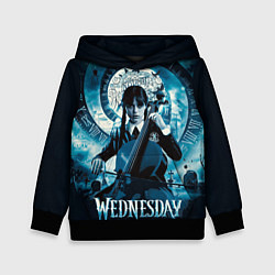 Толстовка-худи детская Wednesday Addams 2022, цвет: 3D-черный