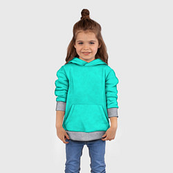 Толстовка-худи детская Яркий бирюзовый текстурированный, цвет: 3D-меланж — фото 2