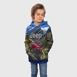 Толстовка-худи детская Chrysler Jeep Wrangler Rubicon - горы, цвет: 3D-синий — фото 2