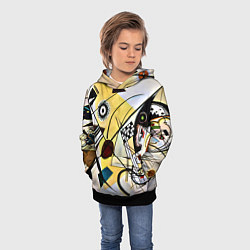 Толстовка-худи детская Поперечная линия - Василий Кандинский, цвет: 3D-черный — фото 2
