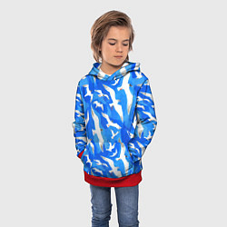 Толстовка-худи детская Летящие чайки в небе, цвет: 3D-красный — фото 2