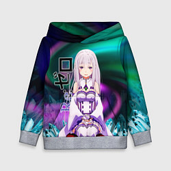 Толстовка-худи детская Re: Zero - Emilia, цвет: 3D-меланж
