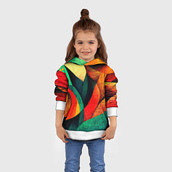 Толстовка-худи детская Текстурированная цветная абстракция, цвет: 3D-белый — фото 2