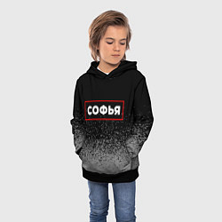 Толстовка-худи детская Софья - в красной рамке на темном, цвет: 3D-черный — фото 2