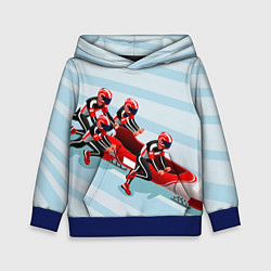 Толстовка-худи детская Берем разгон! Бобслей, цвет: 3D-синий