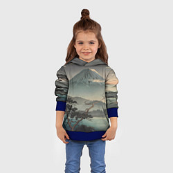 Толстовка-худи детская Великий вулкан Фудзияма, цвет: 3D-синий — фото 2