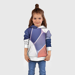 Толстовка-худи детская Узор из синих, фиолетовых, белых и оранжевых камне, цвет: 3D-белый — фото 2
