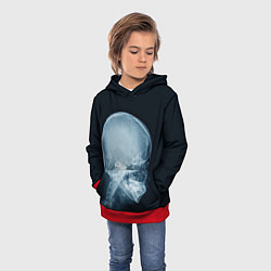 Толстовка-худи детская Рентген головы, цвет: 3D-красный — фото 2