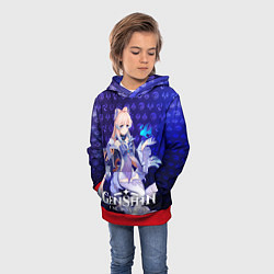 Толстовка-худи детская Кокоми элементали, цвет: 3D-красный — фото 2