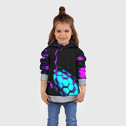 Толстовка-худи детская Неоновая броня fortnite, цвет: 3D-меланж — фото 2