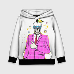 Толстовка-худи детская Череп в пиджаке, цвет: 3D-черный