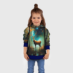 Толстовка-худи детская Лесной олень, цвет: 3D-синий — фото 2