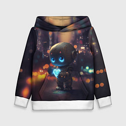 Толстовка-худи детская Робот с сердцем, цвет: 3D-белый