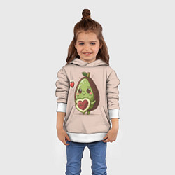 Толстовка-худи детская Влюбленный авокадо - парные, цвет: 3D-белый — фото 2