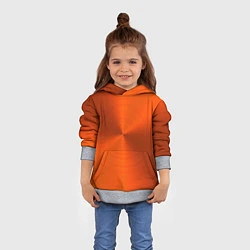 Толстовка-худи детская Оранжевый волнообразный дисковый узор, цвет: 3D-меланж — фото 2