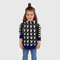 Толстовка-худи детская Bunny pattern black, цвет: 3D-синий — фото 2