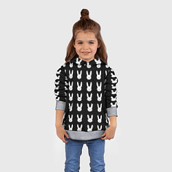 Толстовка-худи детская Bunny pattern black, цвет: 3D-меланж — фото 2
