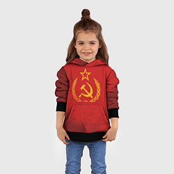 Толстовка-худи детская СССР серп и молот, цвет: 3D-черный — фото 2