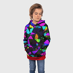 Толстовка-худи детская Shapes triangle geometry, цвет: 3D-красный — фото 2