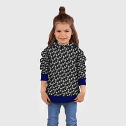Толстовка-худи детская B A P black n white pattern, цвет: 3D-синий — фото 2