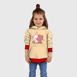 Толстовка-худи детская Плюшевые медвежьи объятия, цвет: 3D-красный — фото 2