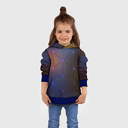 Толстовка-худи детская Космические треугольники, цвет: 3D-синий — фото 2