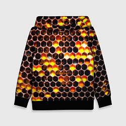 Толстовка-худи детская Медовые пчелиные соты, цвет: 3D-черный