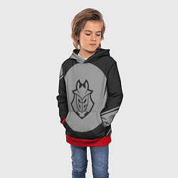 Толстовка-худи детская G2 в круге, цвет: 3D-красный — фото 2