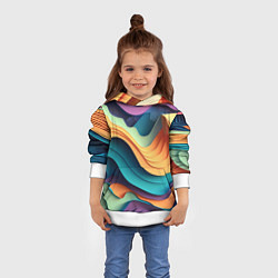Толстовка-худи детская Цветной рельеф, цвет: 3D-белый — фото 2