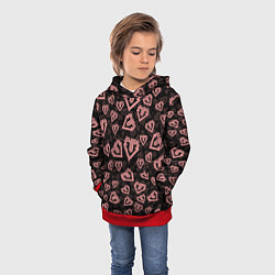Толстовка-худи детская Big bang pattern, цвет: 3D-красный — фото 2