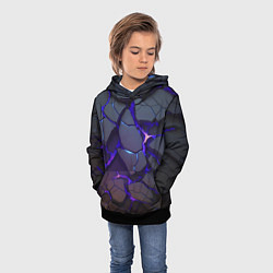 Толстовка-худи детская Светящаяся неоновая лава, цвет: 3D-черный — фото 2