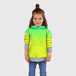 Толстовка-худи детская Зелено-желтый градиент, цвет: 3D-меланж — фото 2