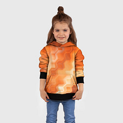 Толстовка-худи детская Золотисто-оранжевый туманный паттерн, цвет: 3D-черный — фото 2