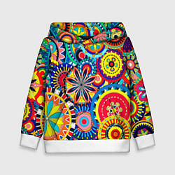 Толстовка-худи детская Психоделика калейдоскоп, цвет: 3D-белый
